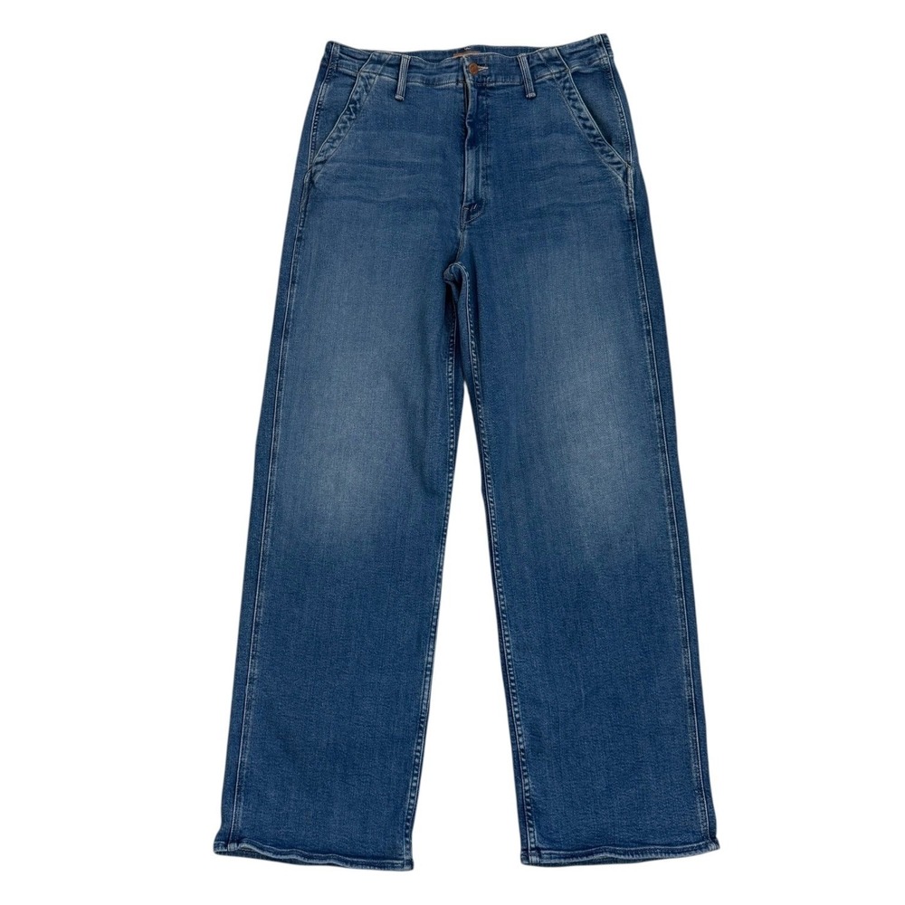 MOTHER Denim Wide Leg Jeans Size 32 The Major Prep High Rise Stretch Denim
